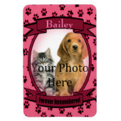 Pink Paw Prints Memorial für Katze oder Hund Magnet (Vertikal)