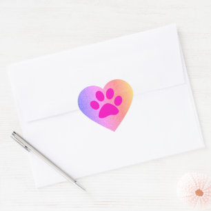 Pink Paw Prints Rose Gold Glitzer Holiday Niedlich Herz-Aufkleber
