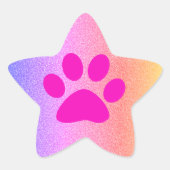Pink Paw Prints Rose Gold Glitzer Niedlich Girly Stern-Aufkleber (Vorderseite)