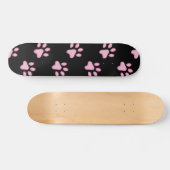 Pink Paw Prints Skateboard (Horizontal)