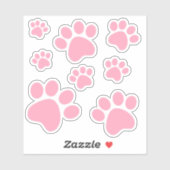Pink Pawprint Aufkleber (Blatt)