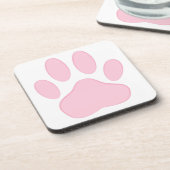 Pink Pawprint Getränkeuntersetzer (Linke Seite)