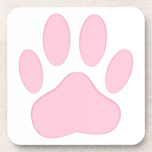 Pink Pawprint Getränkeuntersetzer