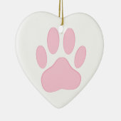 Pink Pawprint Keramik Ornament (Rechts)