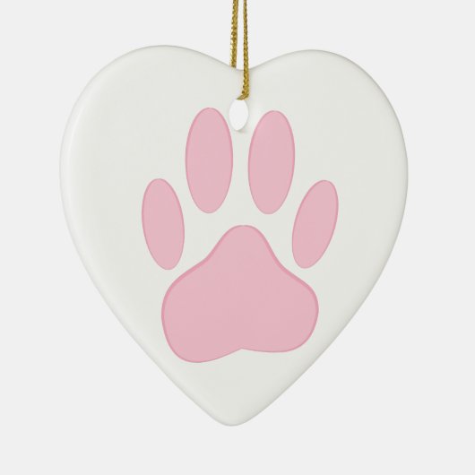 Pink Pawprint Keramik Ornament (Rechts)