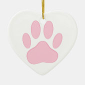 Pink Pawprint Keramik Ornament (Vorne)