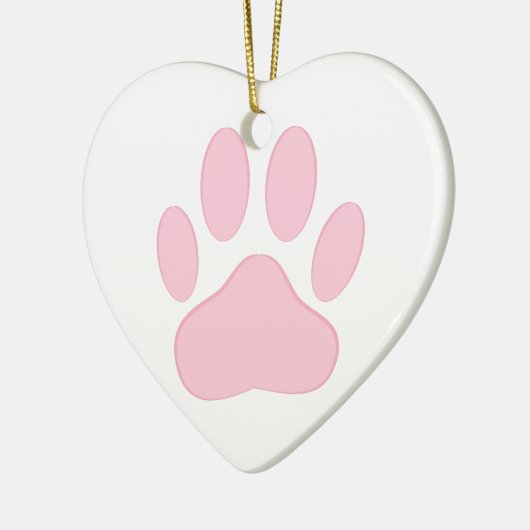 Pink Pawprint Keramik Ornament (Links)