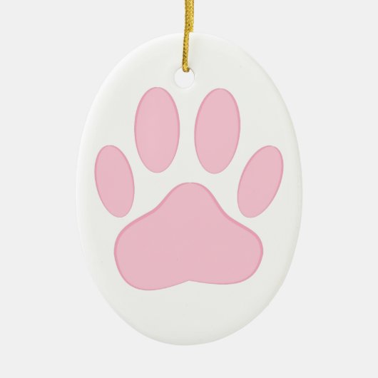 Pink Pawprint Keramikornament (Vorne)