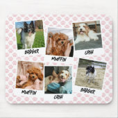Pink Paws 6 Hunde-Schnappschüsse Foto-Vorlage Mousepad (Vorne)
