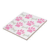 Pink Paws And Bones Nahtloses Muster Custom   Fliese (Seite)