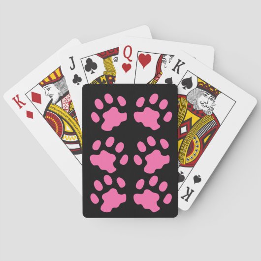 Pink Paws Black Playing Cards Spielkarten (Rückseite)