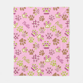 Pink Paws Dog's Fleece Blanket