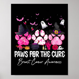 Pink Paws for the Cure Brustkrebs Awareness Hund Poster