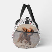 Pink Paws Knochen Ball Dog Foto & Monogramm Duffle Bag (Rechts)