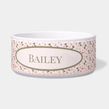 Pink Paws, Knochen & Herz Keramik Pet Bowl