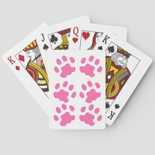 Pink Paws White Playing Cards Spielkarten (Rückseite)