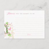 Pink Pea in a Pod Garden Girl Baby Shower Mommy Hinweiskarte (Vorderseite)