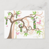 Pink Pea in a Pod Garden Girl Baby Shower Mommy Hinweiskarte (Rückseite)