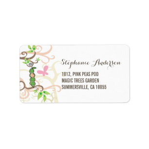 Pink Pea in einem Pod Girl Dusche Anschrift Labels Adressaufkleber