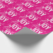 Pink Peace and Joy White Text Wrapping Paper Geschenkpapier (Ecke)