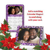 Pink Peace & Joy Foto Weihnachten Karte