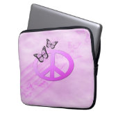 Pink Peace Laptopschutzhülle (Vorderseite Links)
