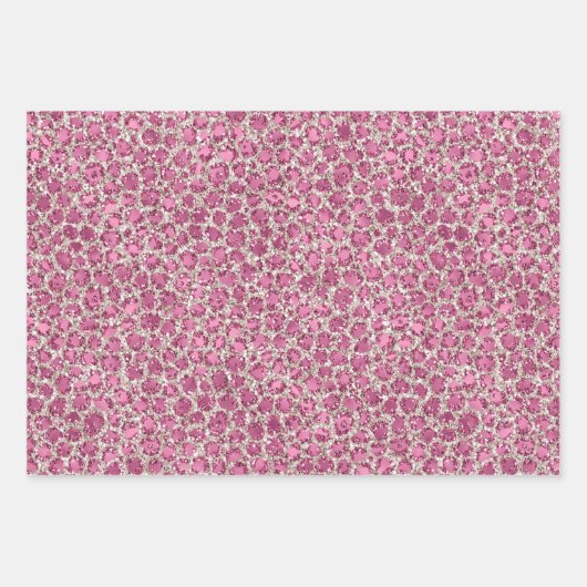 Pink Peace Liebe Leopard Glitzer Geschenkpapier Set (Vorderseite 2)