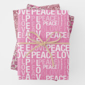 Pink Peace Liebe Leopard Glitzer Geschenkpapier Set (Beispiel)