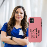 Pink Peace Love Nursing Appreciation  Case-Mate iPhone Hülle<br><div class="desc">Show your favorite nurse or caretaker how much you appreciate their tireless services. It is the front line workers love and dedication to service that keep us happy and healthy each day. Personalize with your name.</div>