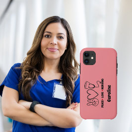 Pink Peace Love Nursing Appreciation Case-Mate iPhone Hülle