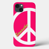 Pink Peace Sign Case-Mate iPhone Hülle (Rückseite)