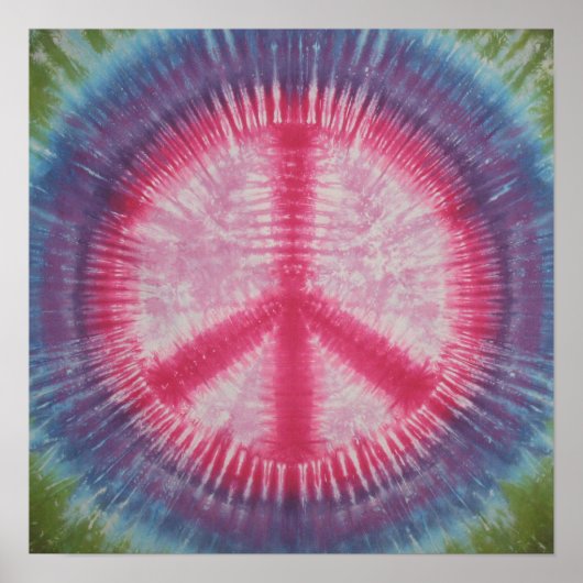 Pink Peace Sign Gefärbte Krawatte Poster (Vorne)