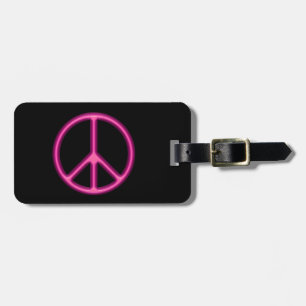 Pink Peace Sign Gepäckanhänger