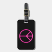Pink Peace Sign Gepäckanhänger (Vorderseite vertikal)