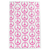 Pink Peace Sign Gift Wrap Mittlere Geschenktüte (Vorderseite)