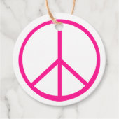 Pink Peace Sign Groovy Gift Wrap Geschenkanhänger (Vorderseite)