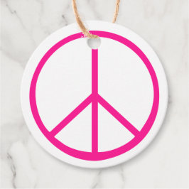 Pink Peace Sign Groovy Gift Wrap Geschenkanhänger