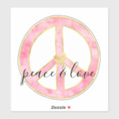 Pink Peace Sign Inspiration Zitat Aufkleber (Blatt)
