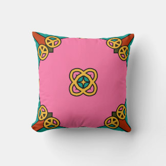Pink Peace Sign Kaleidoskop Kissen
