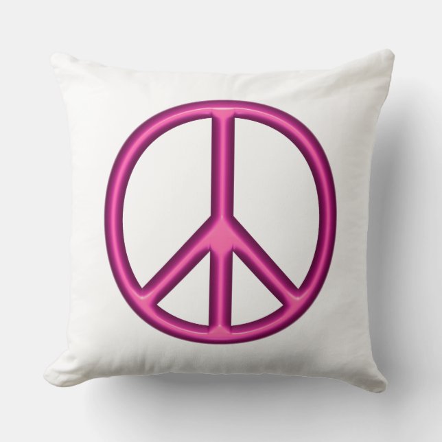 Pink Peace Sign Kissen (Vorderseite)