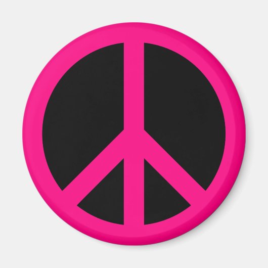 Pink Peace Sign Magnet (Vorne)