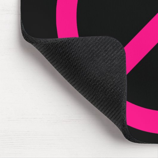 Pink Peace Sign Mousepad (Ecke)