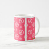 PINK PEACE SIGN PANELS - KAFFEE TASSE (VorderseiteRechts)