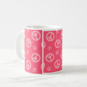 PINK PEACE SIGN PANELS - KAFFEE TASSE (Vorderseite Links)