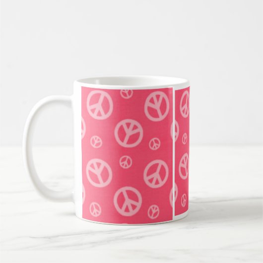 PINK PEACE SIGN PANELS - KAFFEE TASSE (Links)