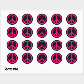 Pink Peace Sign Sticker (Blatt)