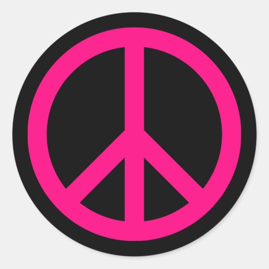 Pink Peace Sign Sticker (Vorderseite)