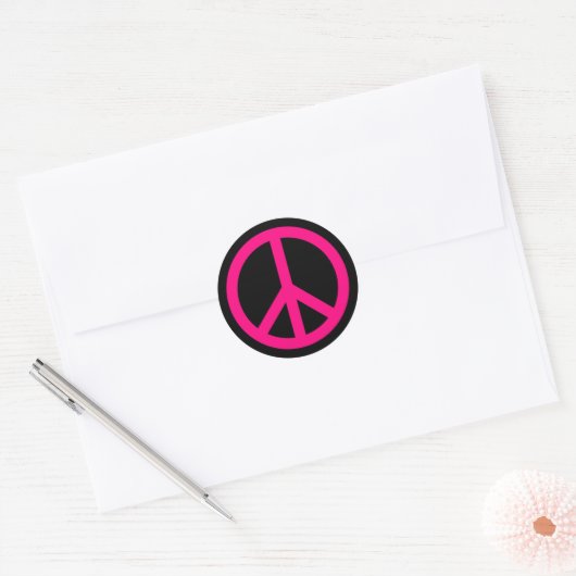 Pink Peace Sign Sticker (Umschlag)