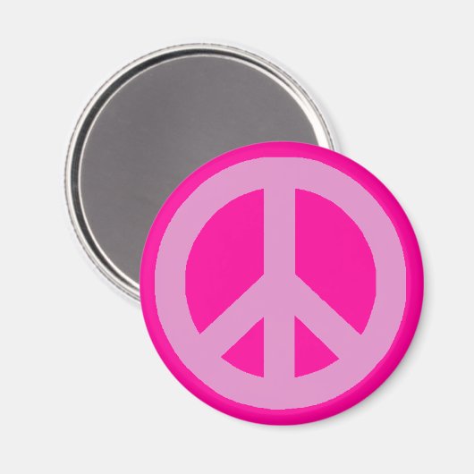 Pink Peace Signs Magnet (Vorderseite/Rückseite)