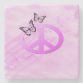 Pink Peace Steinuntersetzer (Vorderseite)